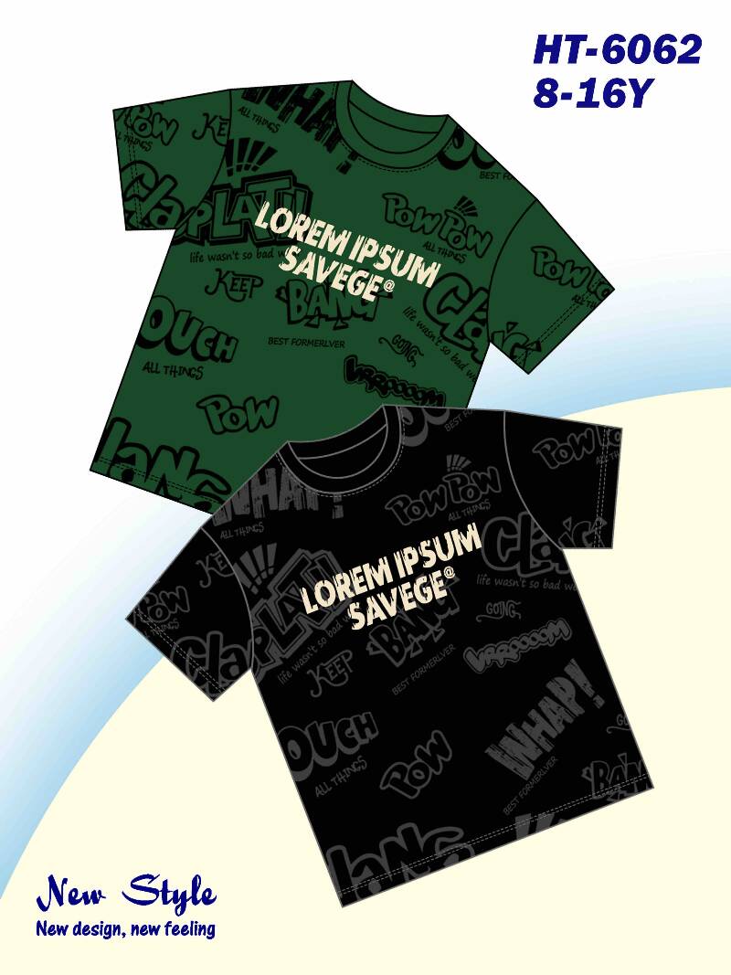 Bluzka chłopięcy. Roz 8-16. 1 Kolor Paczka 5 szt.